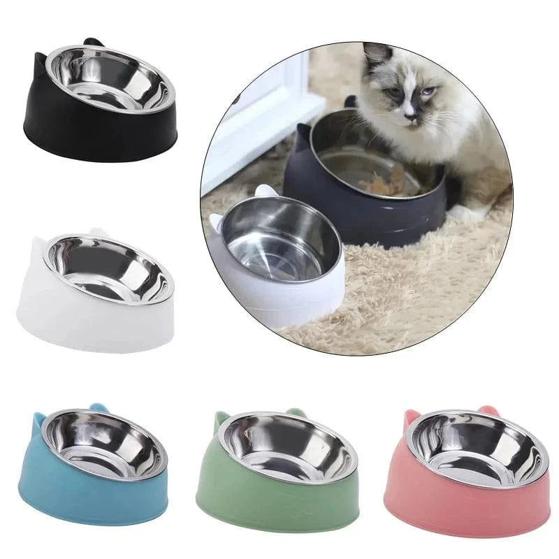 Snuffle Snouts 100ML Cat Dog Bowl 15 Degrees Raised Non Slip Puppy Base Cat Food Drinking Water Feeder Tilt Safeguard Neck Pet Bowl Accessories