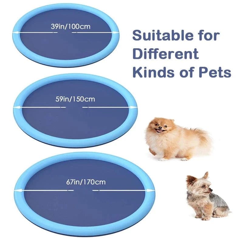 Snuffle Snouts 170cm Summer Dog Toy Splash Sprinkler Pad Pet Swimming Pool Interactive for Pet Children Interactive Outdoor Play Water Mat Toys