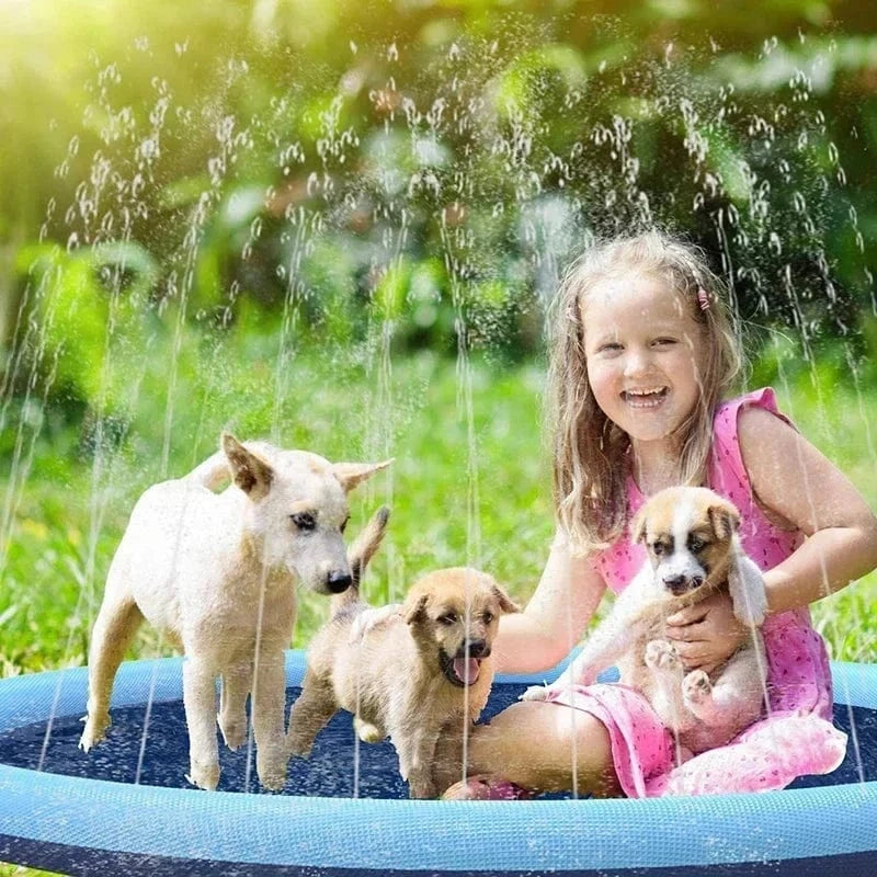 Snuffle Snouts 170cm Summer Dog Toy Splash Sprinkler Pad Pet Swimming Pool Interactive for Pet Children Interactive Outdoor Play Water Mat Toys