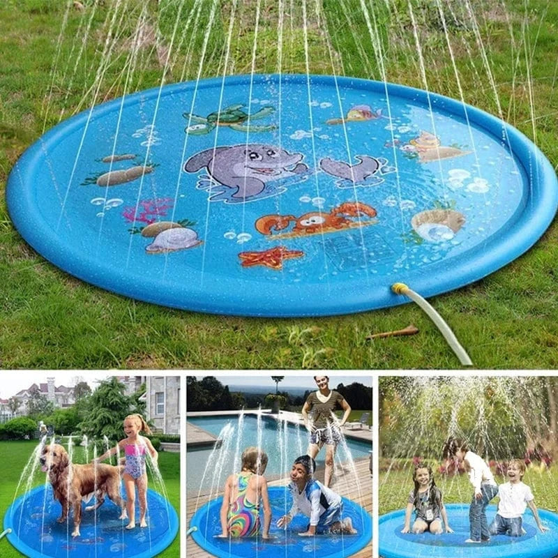 Snuffle Snouts 170cm Summer Dog Toy Splash Sprinkler Pad Pet Swimming Pool Interactive for Pet Children Interactive Outdoor Play Water Mat Toys