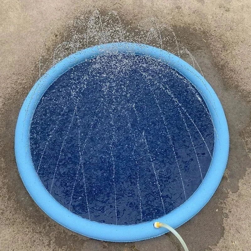 Snuffle Snouts 170cm Summer Dog Toy Splash Sprinkler Pad Pet Swimming Pool Interactive for Pet Children Interactive Outdoor Play Water Mat Toys