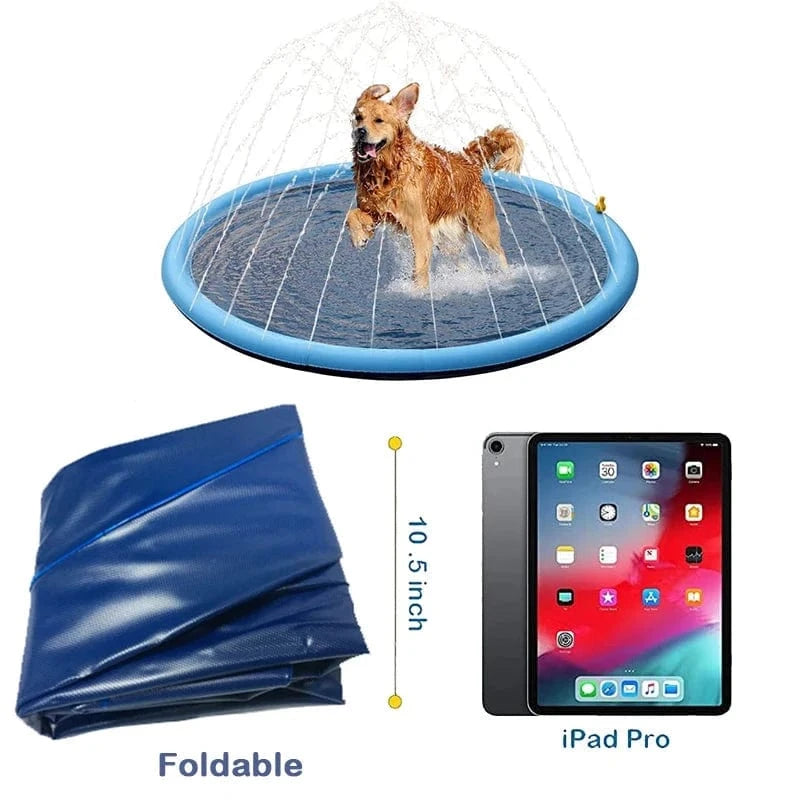Snuffle Snouts 170cm Summer Dog Toy Splash Sprinkler Pad Pet Swimming Pool Interactive for Pet Children Interactive Outdoor Play Water Mat Toys