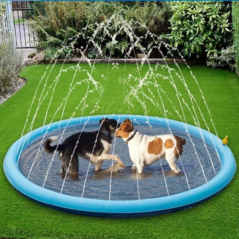 Snuffle Snouts 170cm Summer Dog Toy Splash Sprinkler Pad Pet Swimming Pool Interactive for Pet Children Interactive Outdoor Play Water Mat Toys