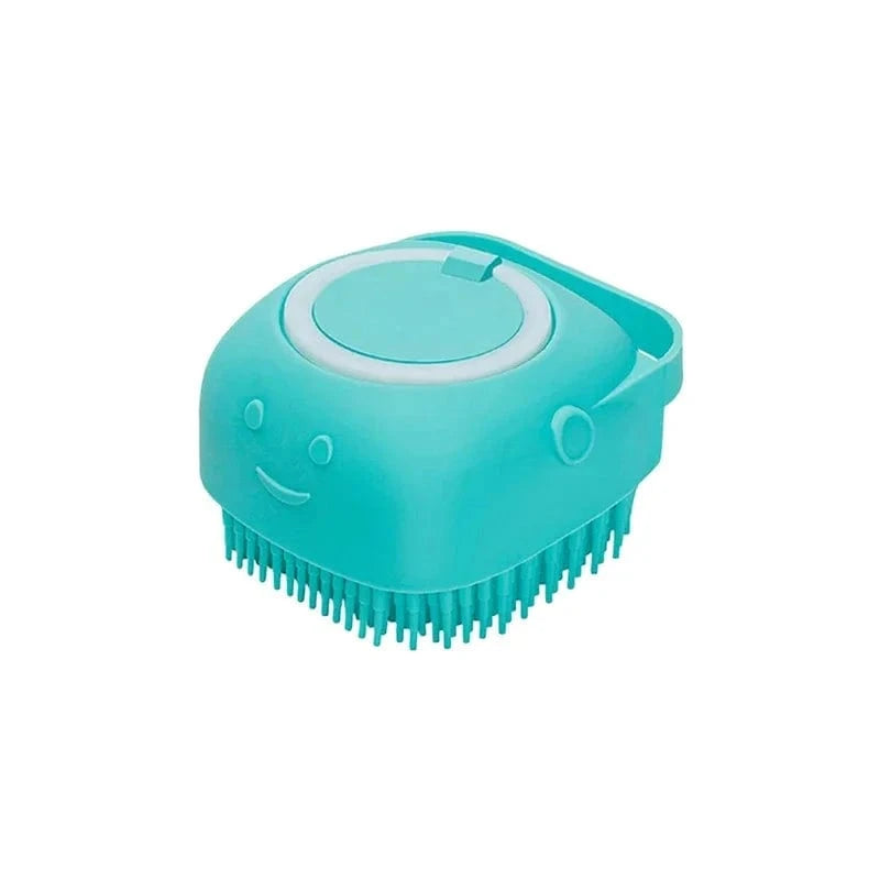 Snuffle Snouts 1x Blue Dog Bath Brush Silicone Pet Shampoo Brush Soap Dog Scrubber Cat Massage Grooming Wash Comb Soft Rubber Puppy Clean Brush