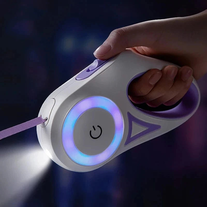 Snuffle Snouts 2025 LED Retractable Leash with light for Puppies Small Medium 2 dogs Cats Pet Harness straps collar Accessories 3m 5m Roulette