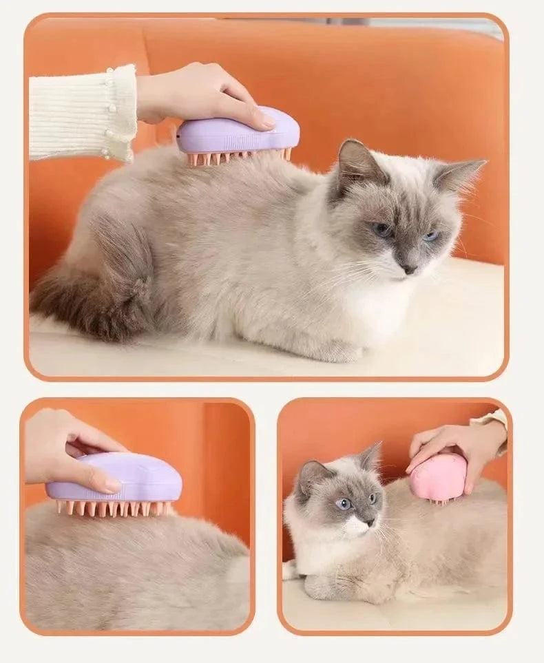 Snuffle Snouts 3 in 1 Cat Comb Brush Electric Spray Cat Steam Brush Spray Cat Hair Brushes for Massage Pet Float remover Cat Supplies
