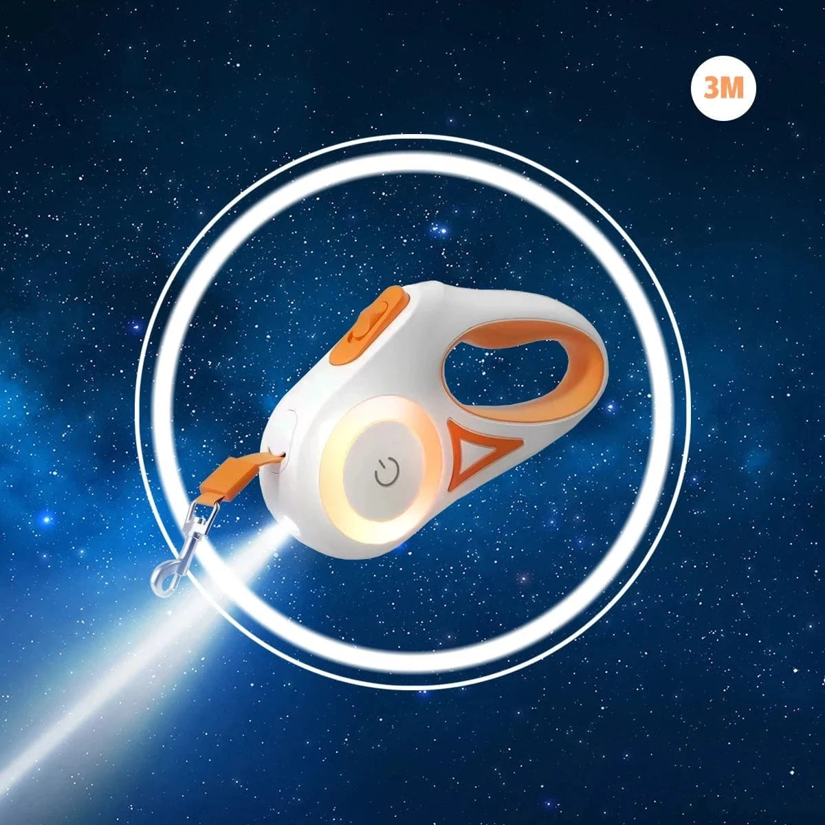Snuffle Snouts 3M Orange 2025 LED Retractable Leash with light for Puppies Small Medium 2 dogs Cats Pet Harness straps collar Accessories 3m 5m Roulette