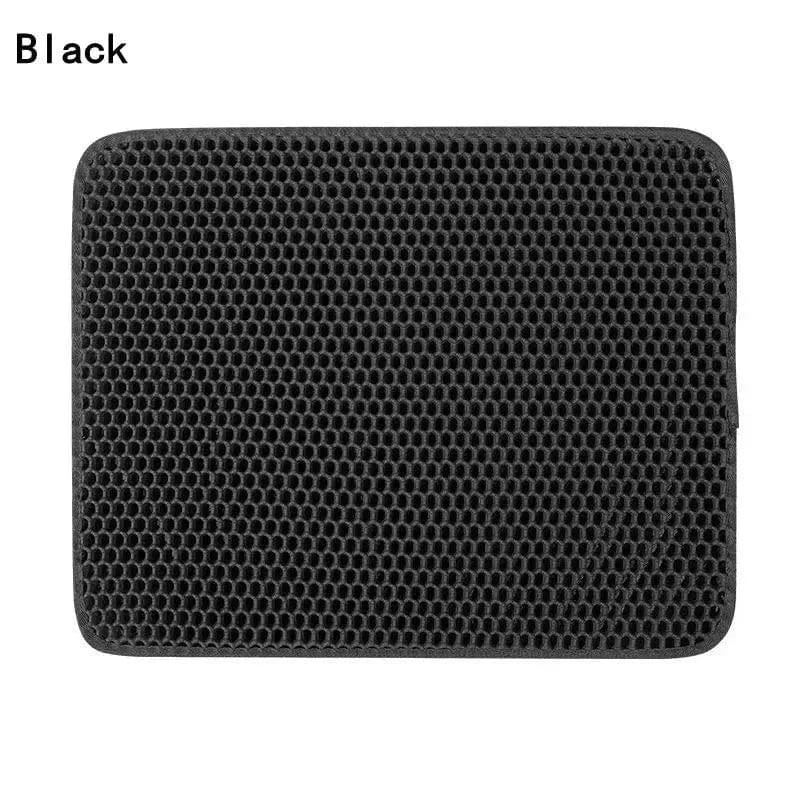 Snuffle Snouts Black / 45X60cm Cat Litter Mat Double Layer Cat Litter Box Waterproof Mat Non-slip Sand Cat Foldable Pad Washable Mat Pet Clean Supplies