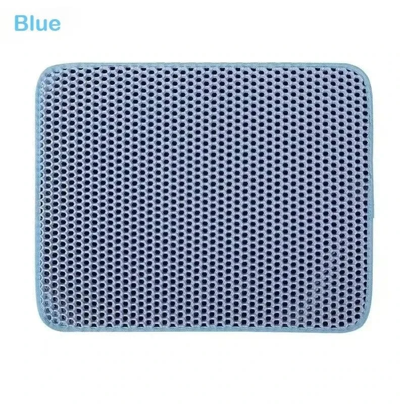 Snuffle Snouts Blue / 30X30cm Cat Litter Mat Double Layer Cat Litter Box Waterproof Mat Non-slip Sand Cat Foldable Pad Washable Mat Pet Clean Supplies