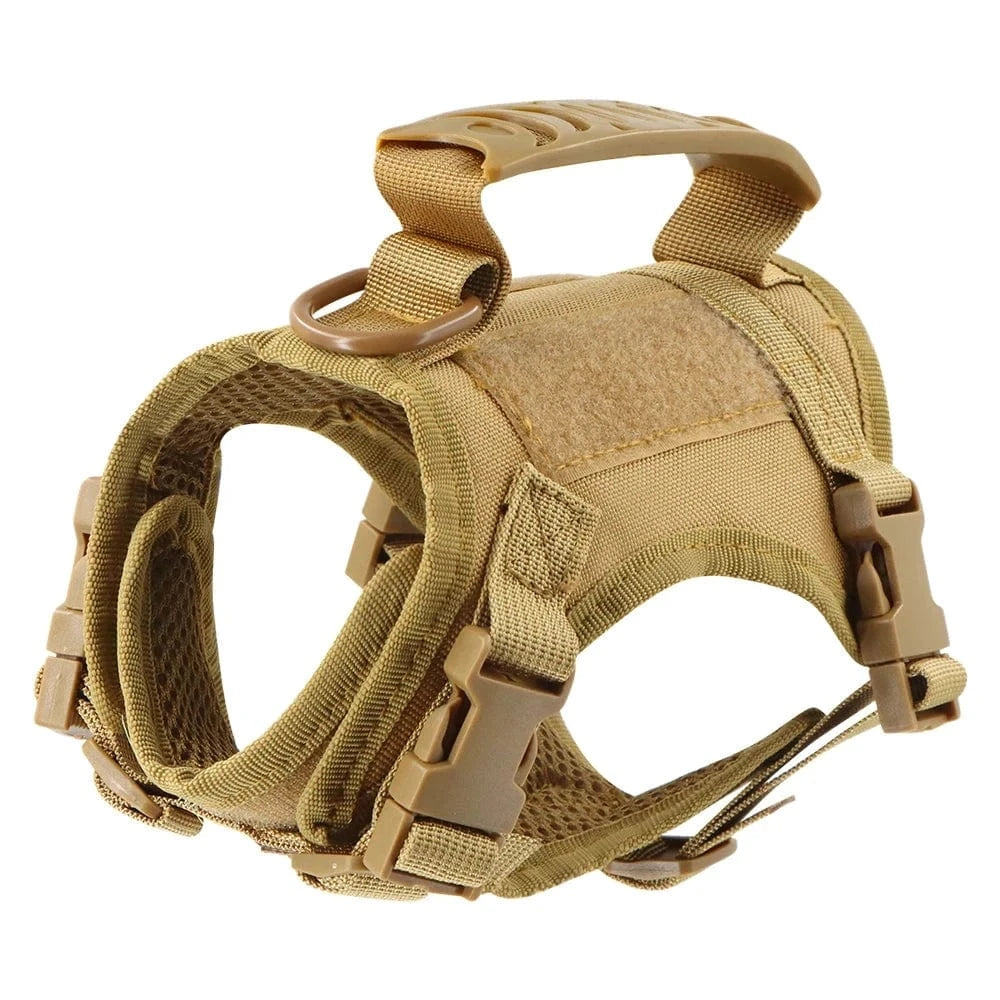 Snuffle Snouts Brown harness Tactical Cat Harness For Walking Escape Proof Adjustable Pet Vest Harness Soft Mesh With Control Handle For Large Cat Small Dog