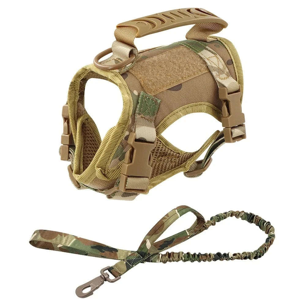 Snuffle Snouts Camouflage set Tactical Cat Harness For Walking Escape Proof Adjustable Pet Vest Harness Soft Mesh With Control Handle For Large Cat Small Dog