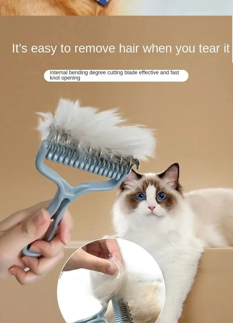 Snuffle Snouts Cat Brush Pet Knot Comb 2 in 1 Dogs Cat Fur Knot Cutter Pets Hair Removal Comb Dog Grooming Shedding Tools Pet Cleaning Supplies