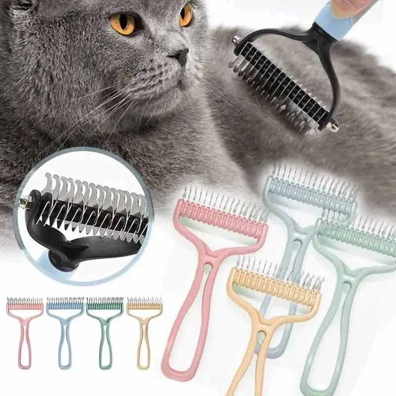 Snuffle Snouts Cat Brush Pet Knot Comb 2 in 1 Dogs Cat Fur Knot Cutter Pets Hair Removal Comb Dog Grooming Shedding Tools Pet Cleaning Supplies