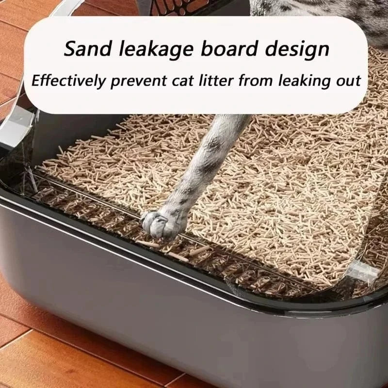 Snuffle Snouts Cat Litter Box Semi-closed Removable Splashproof Cats Toilet Non-Stick Large Capacity Pet Supplies Kitten Tray Cat Toilet Bowl