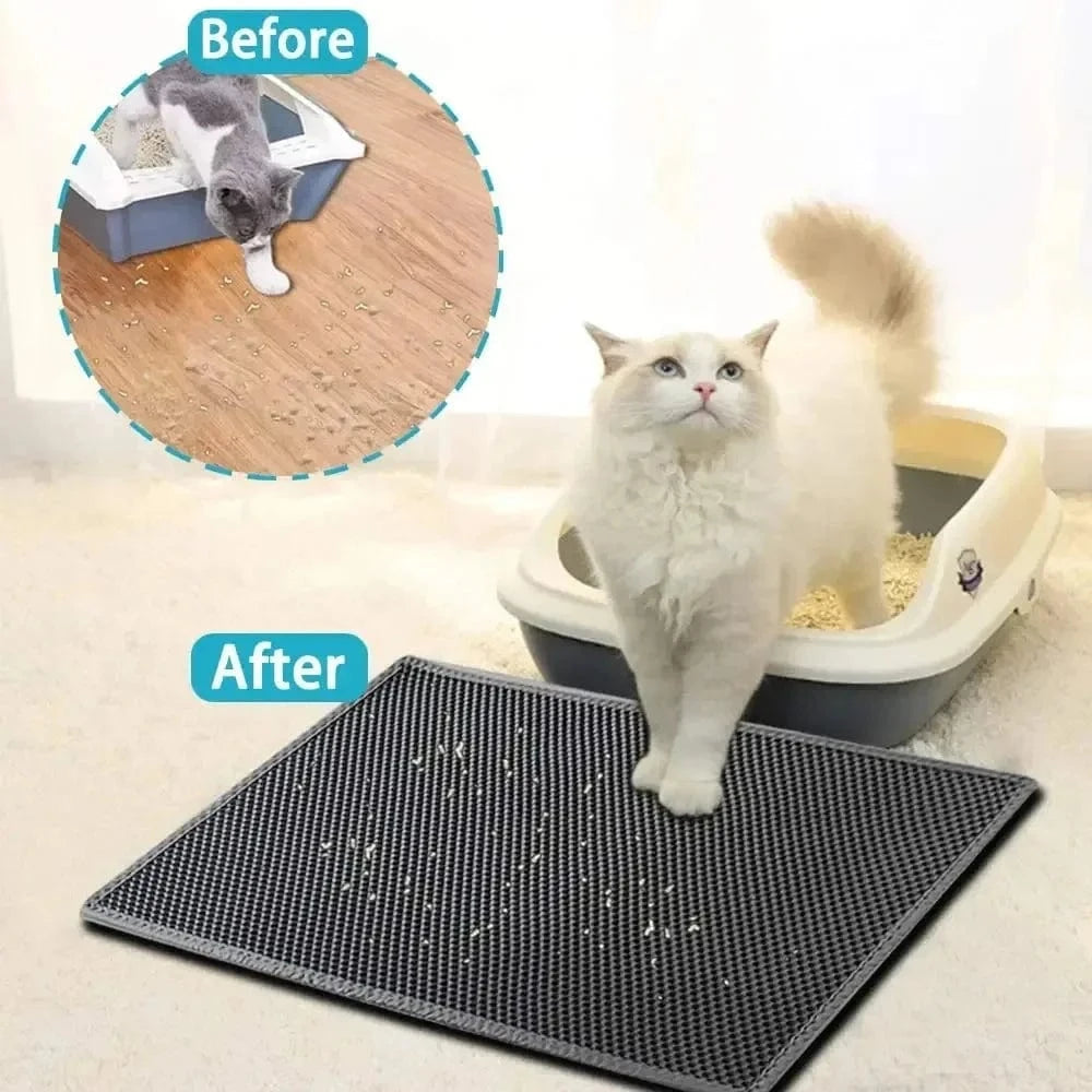 Snuffle Snouts Cat Litter Mat Double Layer Cat Litter Box Waterproof Mat Non-slip Sand Cat Foldable Pad Washable Mat Pet Clean Supplies