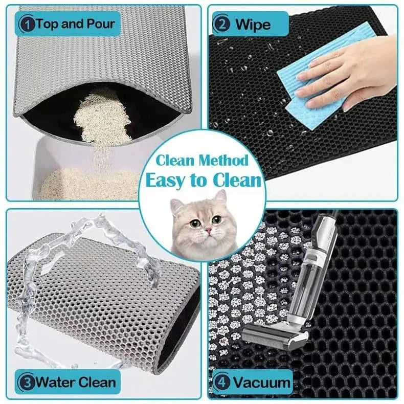 Snuffle Snouts Cat Litter Mat Double Layer Cat Litter Box Waterproof Mat Non-slip Sand Cat Foldable Pad Washable Mat Pet Clean Supplies