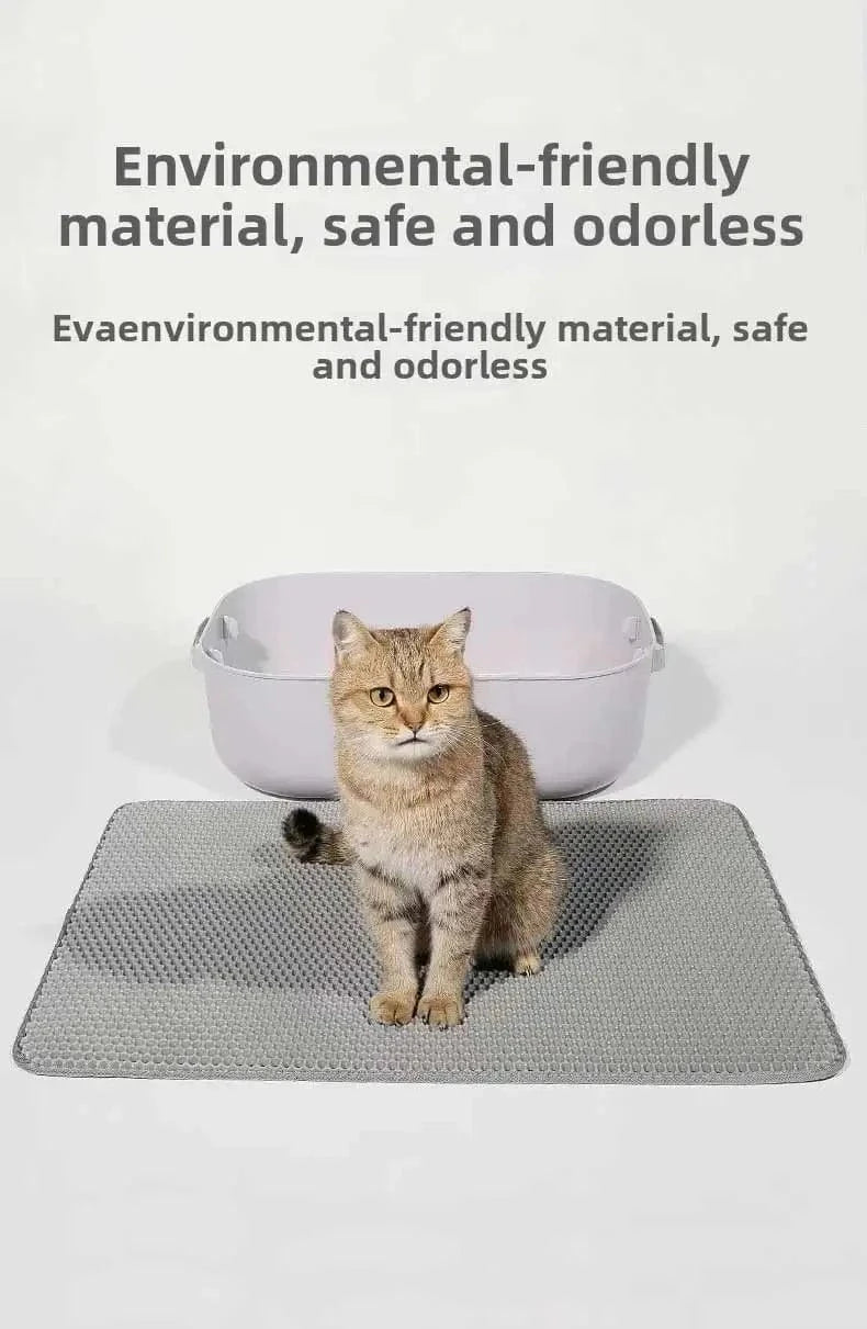 Snuffle Snouts Cat Litter Mat Double Layer Cat Litter Box Waterproof Mat Non-slip Sand Cat Foldable Pad Washable Mat Pet Clean Supplies