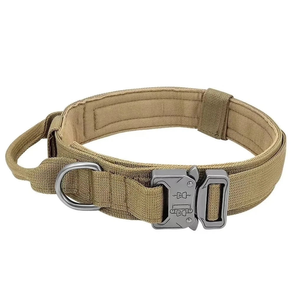 Snuffle Snouts collar khaki / XL Big Dog Harness Vest Breathable Easy Handle Tactics Dog Collar Medium Strong Nylon Elastic Pet Dog Leash