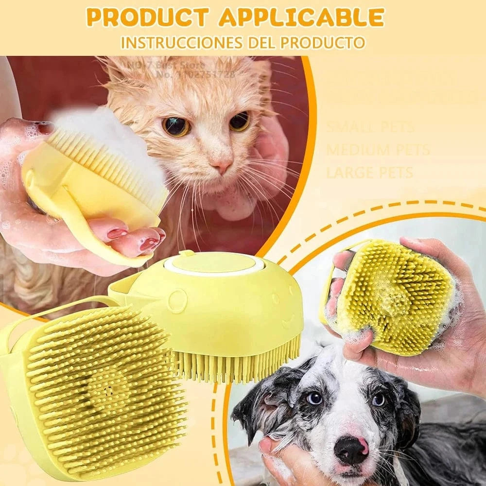 Snuffle Snouts Dog Bath Brush Silicone Pet Shampoo Brush Soap Dog Scrubber Cat Massage Grooming Wash Comb Soft Rubber Puppy Clean Brush
