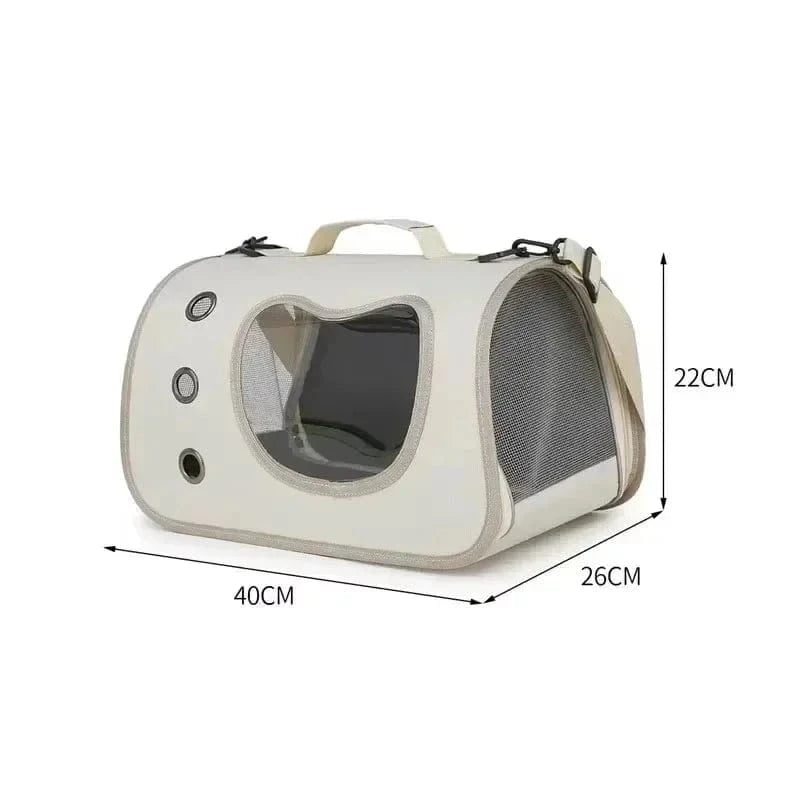 Snuffle Snouts Expandable 3-in-1 Cat Carrier Bag Lightweight Foldable Handheld Tote with Privacy Cover for Small Cats Dogs Travel Accessories