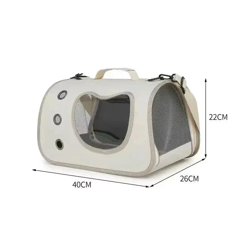 Snuffle Snouts Expandable 3-in-1 Cat Carrier Bag Lightweight Foldable Handheld Tote with Privacy Cover for Small Cats Dogs Travel Accessories