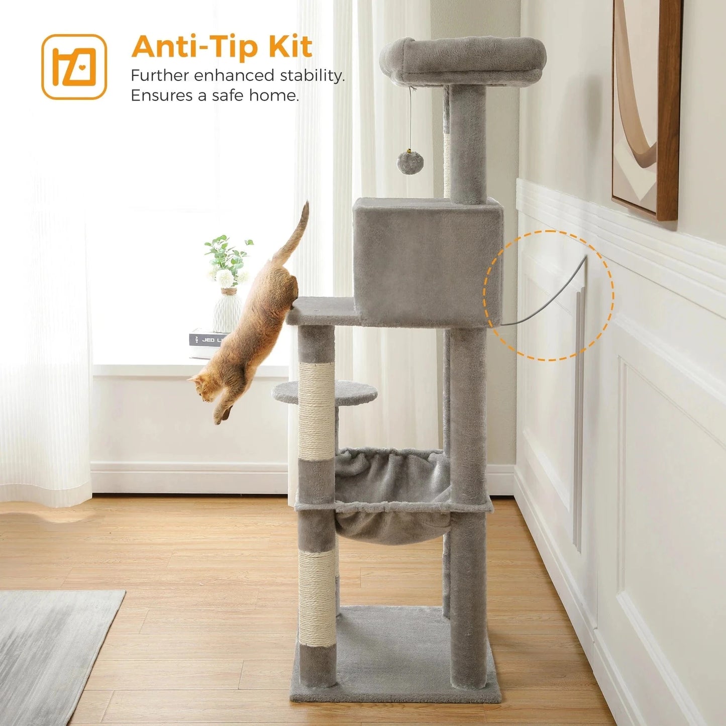 Snuffle Snouts Free Shipping Multi-Level Cat Tree For Cats With Cozy Perches Stable Cat Climbing Frame Cat Scratch Board Toys Cat Furniture