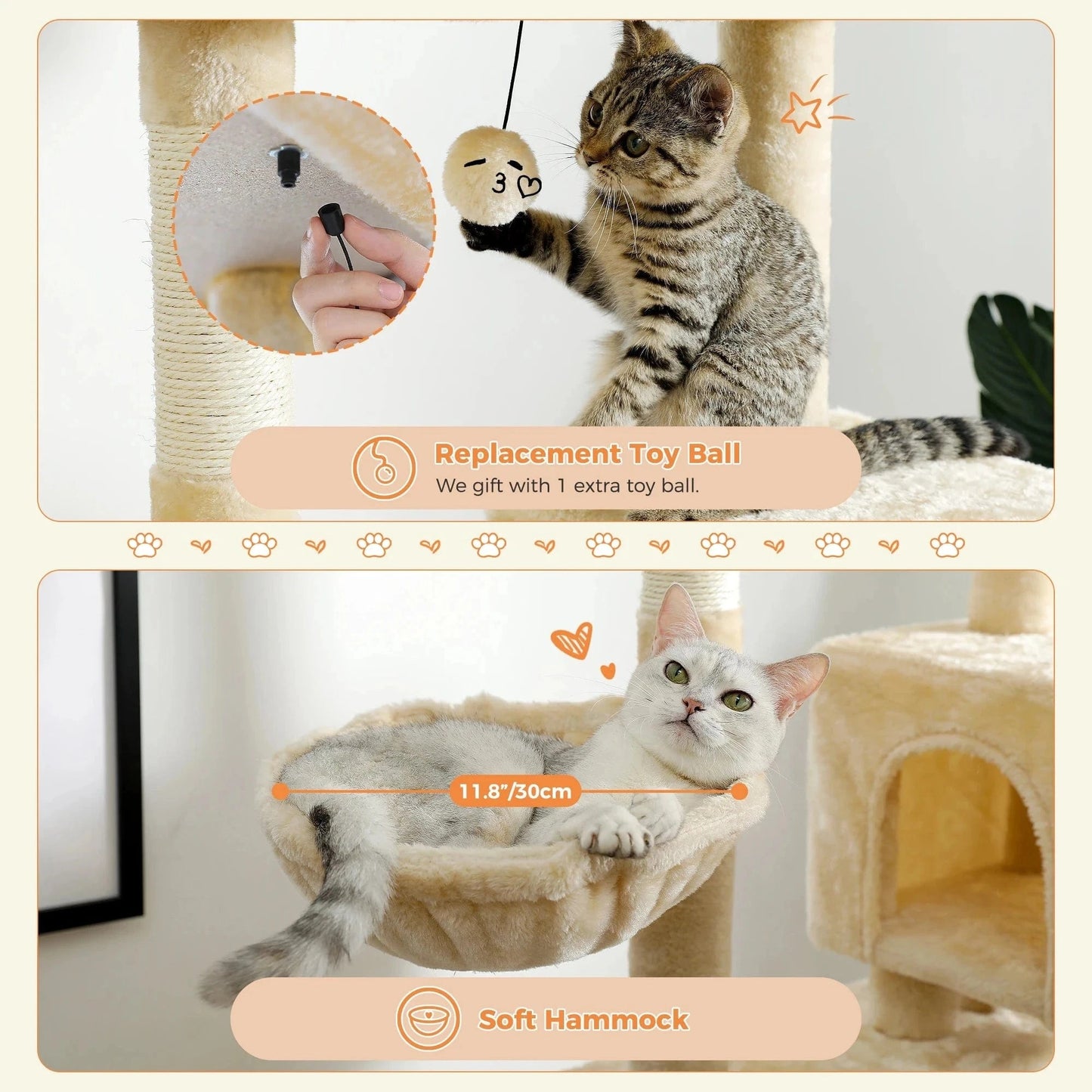 Snuffle Snouts Free Shipping Multi-Level Cat Tree For Cats With Cozy Perches Stable Cat Climbing Frame Cat Scratch Board Toys Cat Furniture