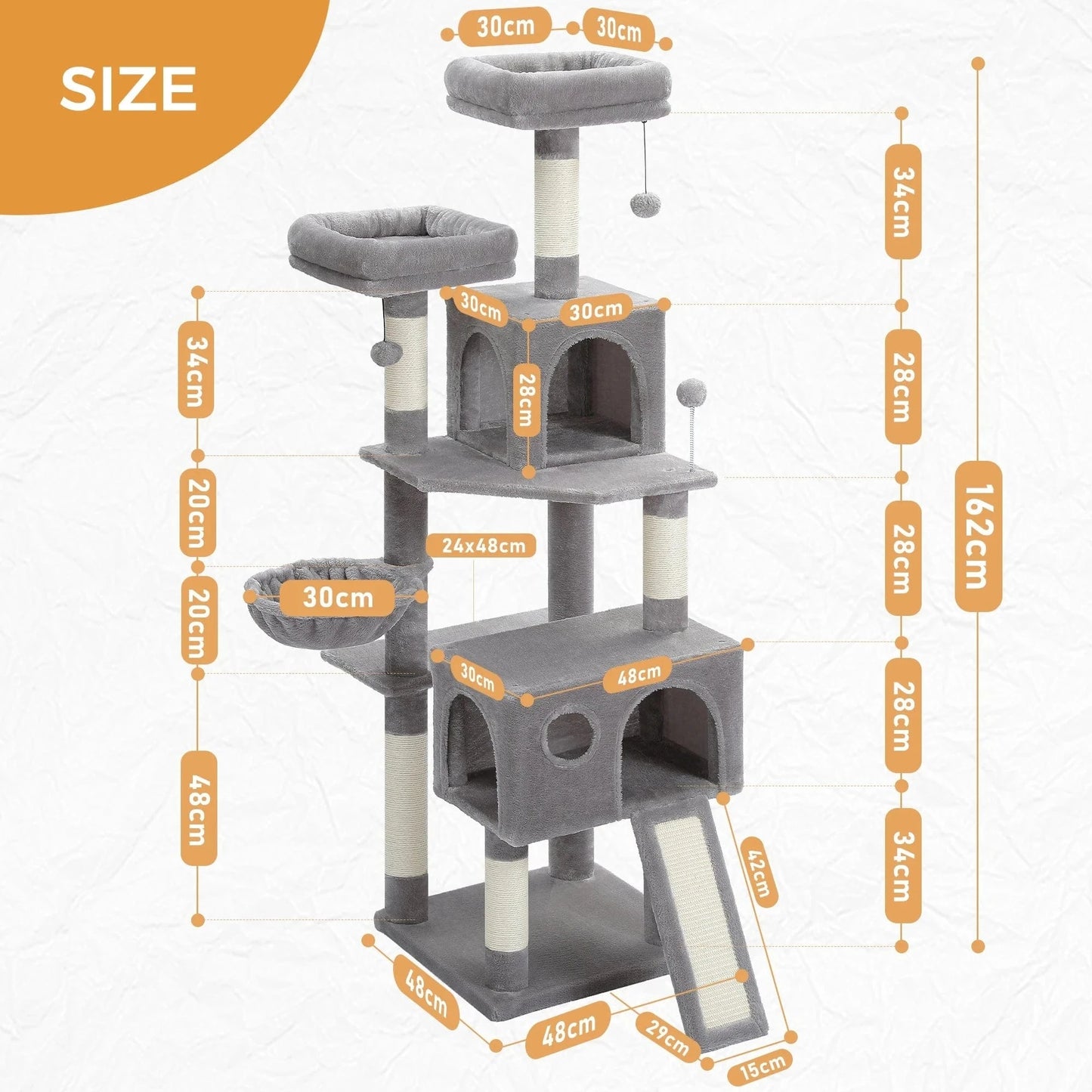 Snuffle Snouts Free Shipping Multi-Level Cat Tree For Cats With Cozy Perches Stable Cat Climbing Frame Cat Scratch Board Toys Cat Furniture