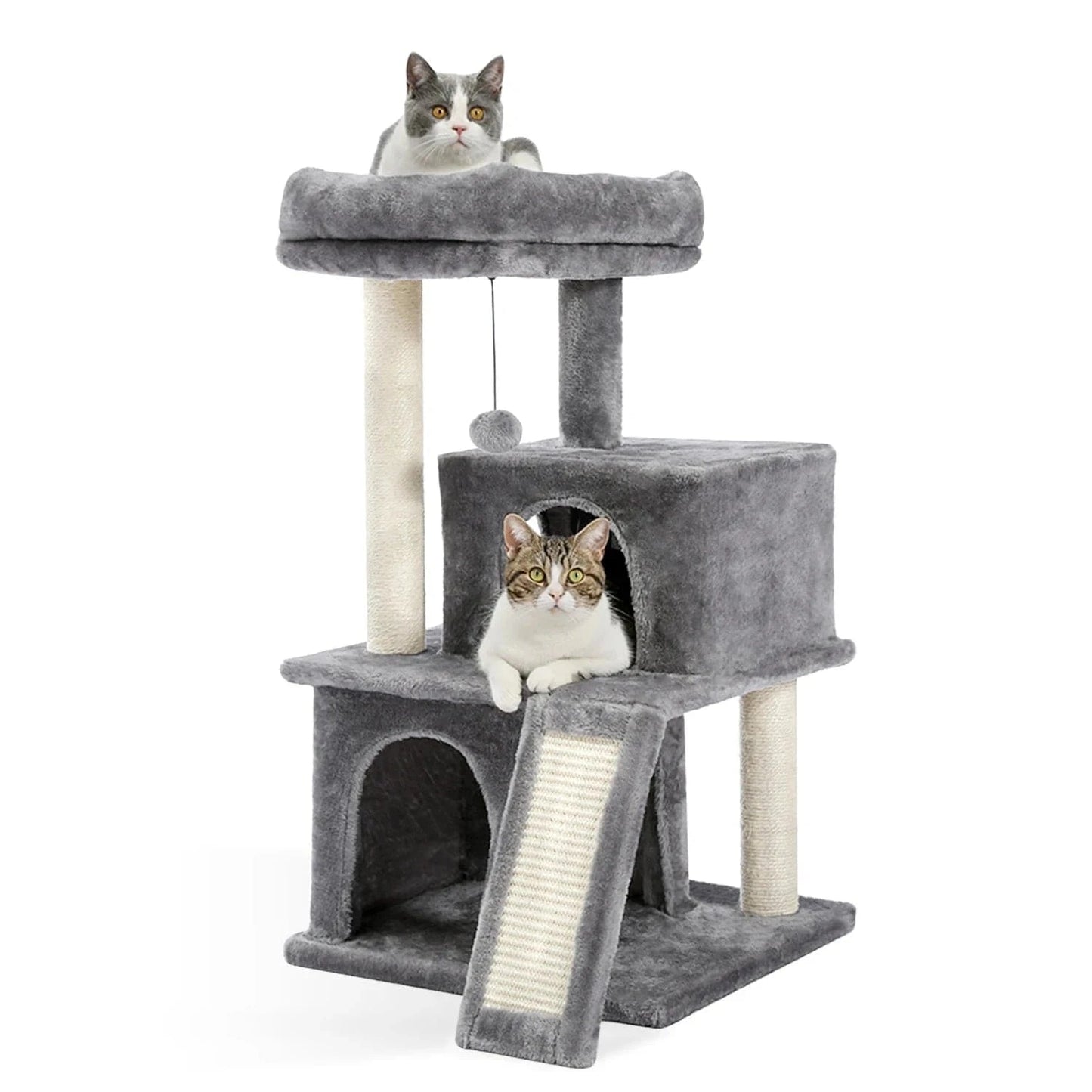 Snuffle Snouts Free Shipping Multi-Level Cat Tree For Cats With Cozy Perches Stable Cat Climbing Frame Cat Scratch Board Toys Cat Furniture