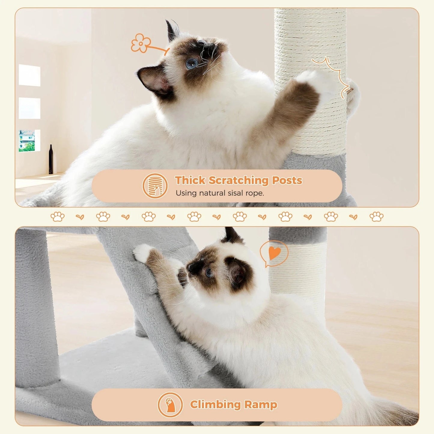 Snuffle Snouts Free Shipping Multi-Level Cat Tree For Cats With Cozy Perches Stable Cat Climbing Frame Cat Scratch Board Toys Cat Furniture