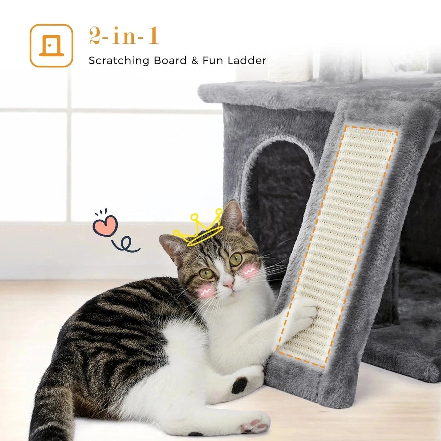 Snuffle Snouts Free Shipping Multi-Level Cat Tree For Cats With Cozy Perches Stable Cat Climbing Frame Cat Scratch Board Toys Cat Furniture