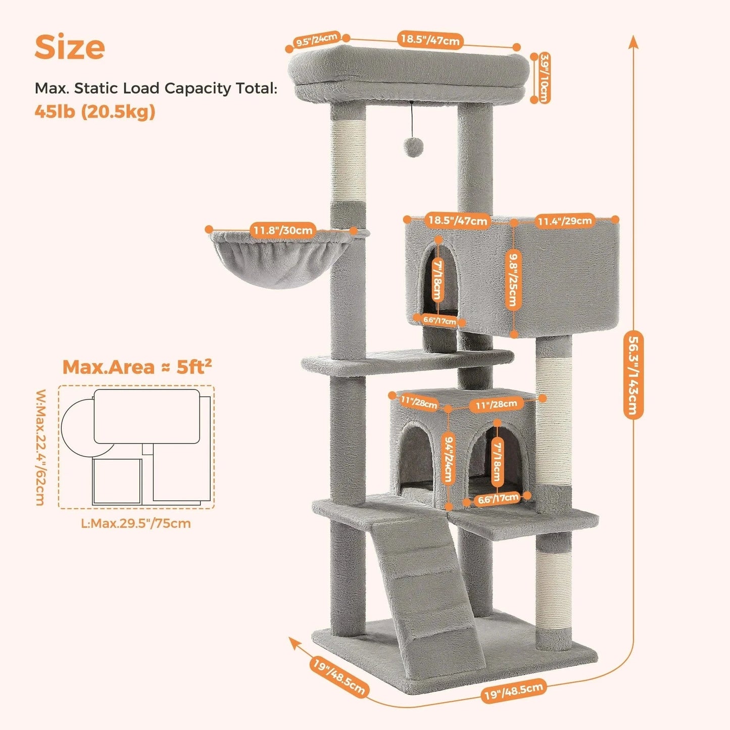 Snuffle Snouts Free Shipping Multi-Level Cat Tree For Cats With Cozy Perches Stable Cat Climbing Frame Cat Scratch Board Toys Cat Furniture