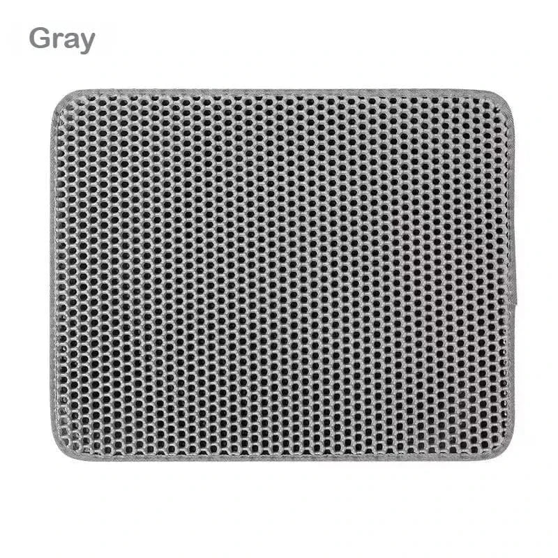 Snuffle Snouts Gray / 45X60cm Cat Litter Mat Double Layer Cat Litter Box Waterproof Mat Non-slip Sand Cat Foldable Pad Washable Mat Pet Clean Supplies