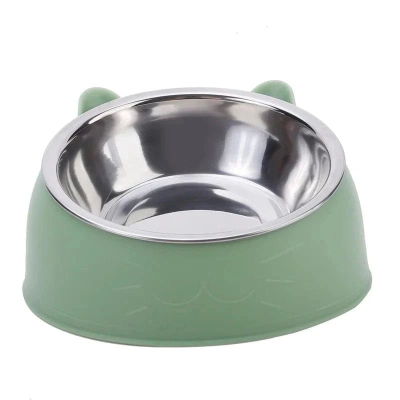 Snuffle Snouts Green 100ML Cat Dog Bowl 15 Degrees Raised Non Slip Puppy Base Cat Food Drinking Water Feeder Tilt Safeguard Neck Pet Bowl Accessories