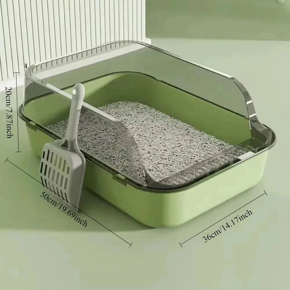 Snuffle Snouts green Cat Litter Box Semi-closed Removable Splashproof Cats Toilet Non-Stick Large Capacity Pet Supplies Kitten Tray Cat Toilet Bowl