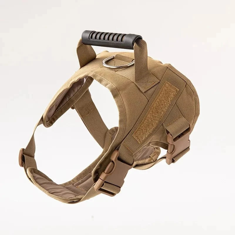 Snuffle Snouts harness khaki 2 / L Big Dog Harness Vest Breathable Easy Handle Tactics Dog Collar Medium Strong Nylon Elastic Pet Dog Leash