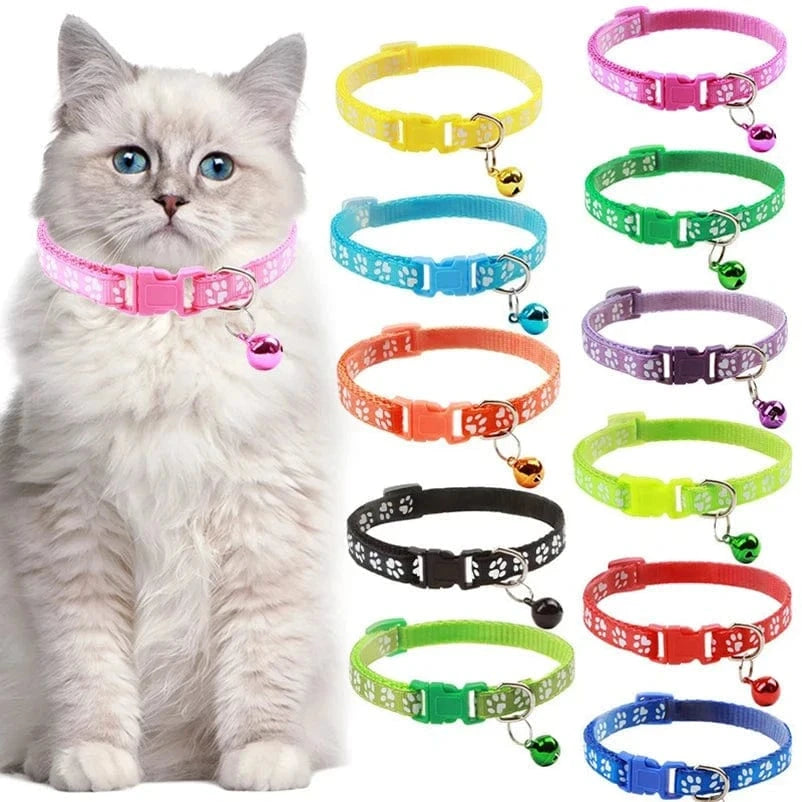 Snuffle Snouts Hot pet for cat bell collar dog print cat collar multi-color optional necklace ring cat rope collar pet supplies