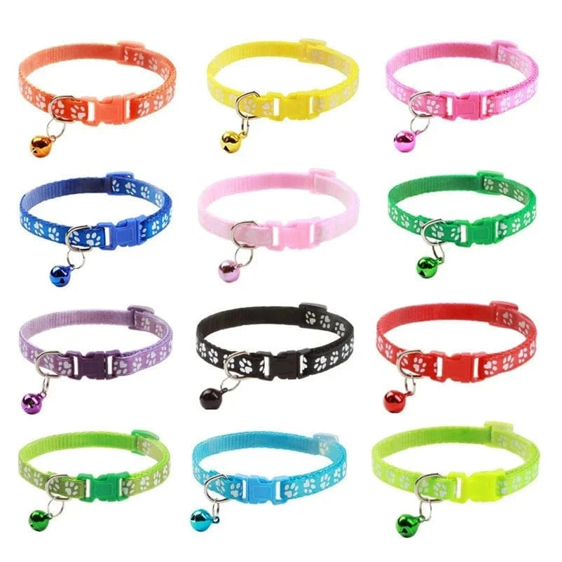 Snuffle Snouts Hot pet for cat bell collar dog print cat collar multi-color optional necklace ring cat rope collar pet supplies