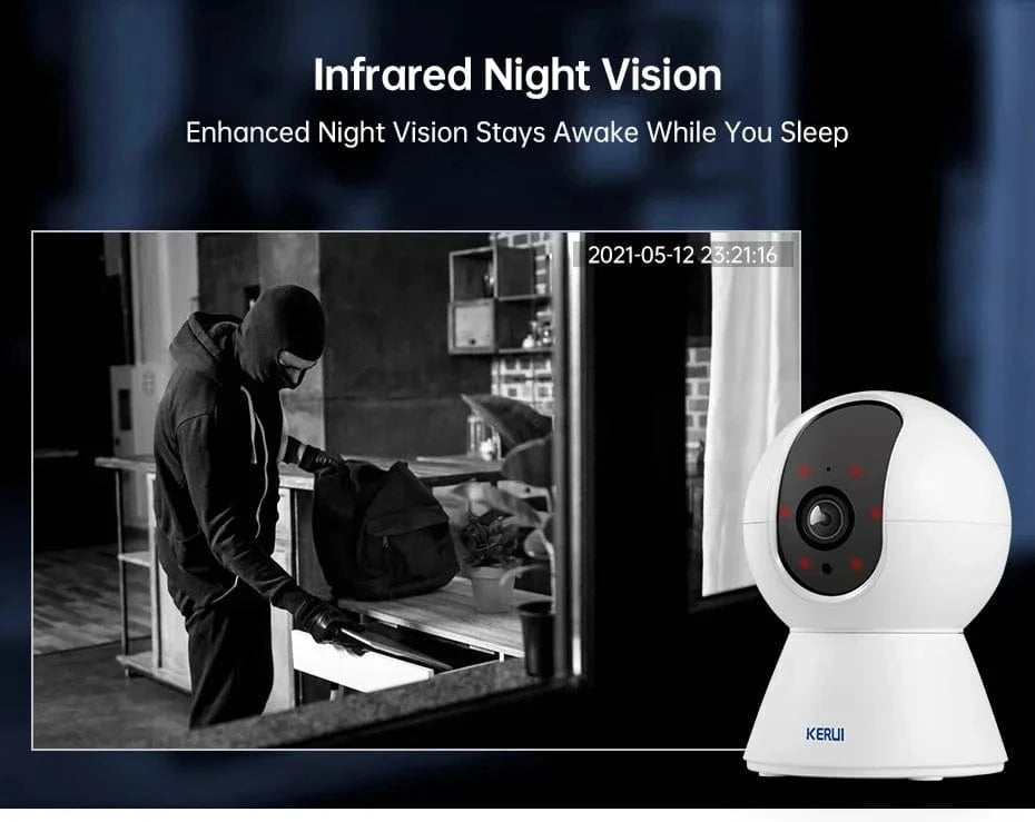 Snuffle Snouts KERUI 5MP Tuya Smart Mini WiFi IP Camera Indoor Wireless Security Home CCTV Surveillance Camera 3MP Full HD With Auto Tracking