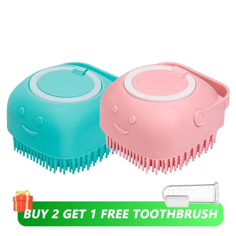 Snuffle Snouts Kit 1 - Top Selling Dog Bath Brush Silicone Pet Shampoo Brush Soap Dog Scrubber Cat Massage Grooming Wash Comb Soft Rubber Puppy Clean Brush