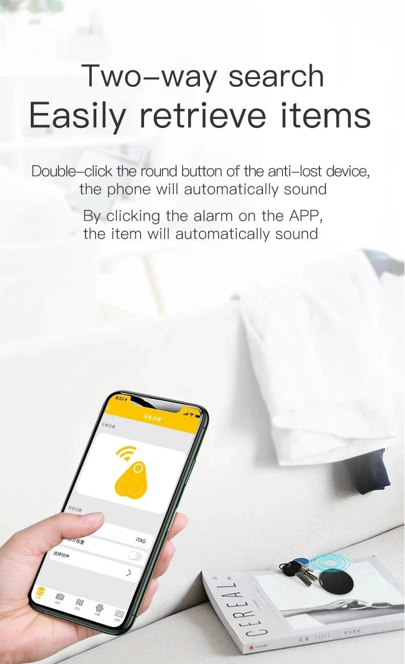 Snuffle Snouts Mini GPS Locator AntiLost Alarm Wallet Keychain Smart Tag Bluetooth-Compatible Tracer Keychain Dog Pet Child Tracker Key Finder