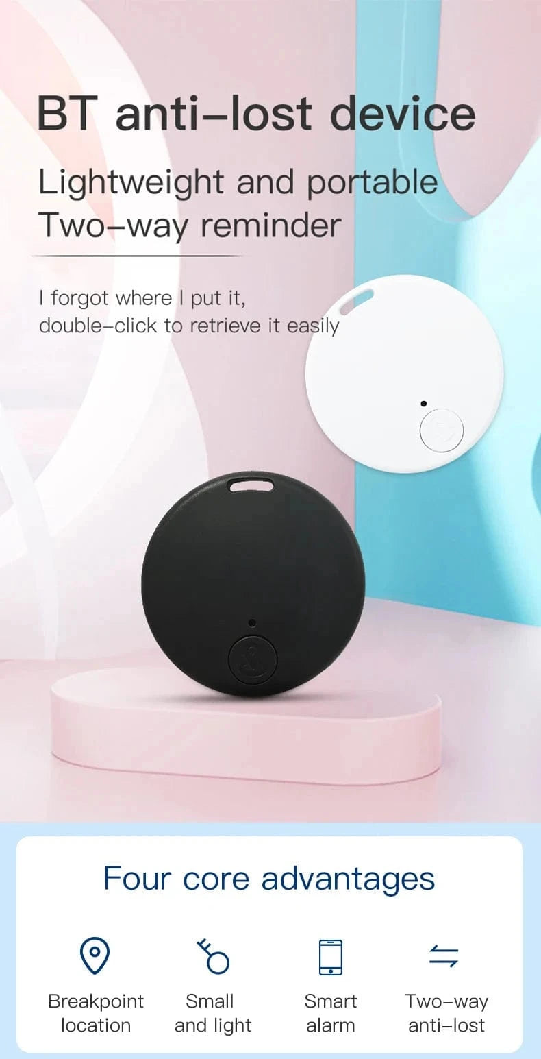 Snuffle Snouts Mini GPS Locator AntiLost Alarm Wallet Keychain Smart Tag Bluetooth-Compatible Tracer Keychain Dog Pet Child Tracker Key Finder
