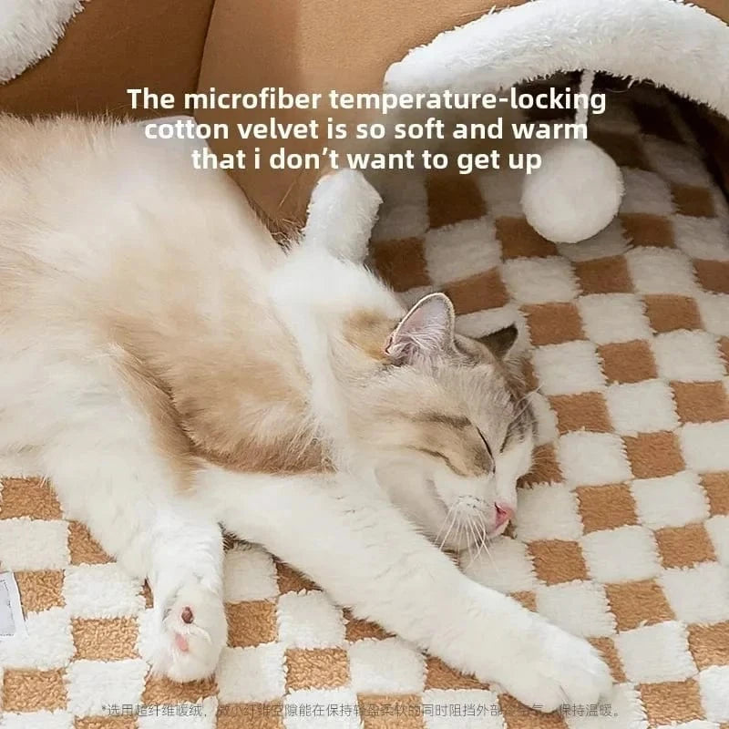 Snuffle Snouts New 2024 Autumn and Winter Cat Elk Hide and Seek Cat Tunnel Play Sleeping Integrated Pet Nest Kennel Small Dog Accessories