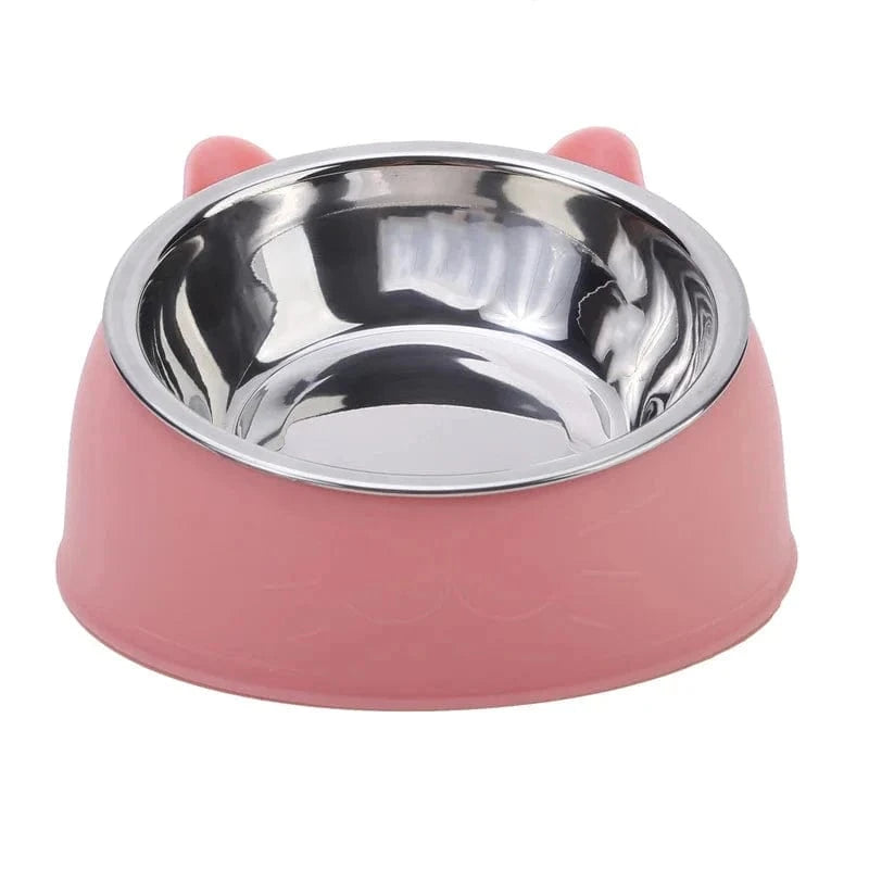 Snuffle Snouts Pink 100ML Cat Dog Bowl 15 Degrees Raised Non Slip Puppy Base Cat Food Drinking Water Feeder Tilt Safeguard Neck Pet Bowl Accessories