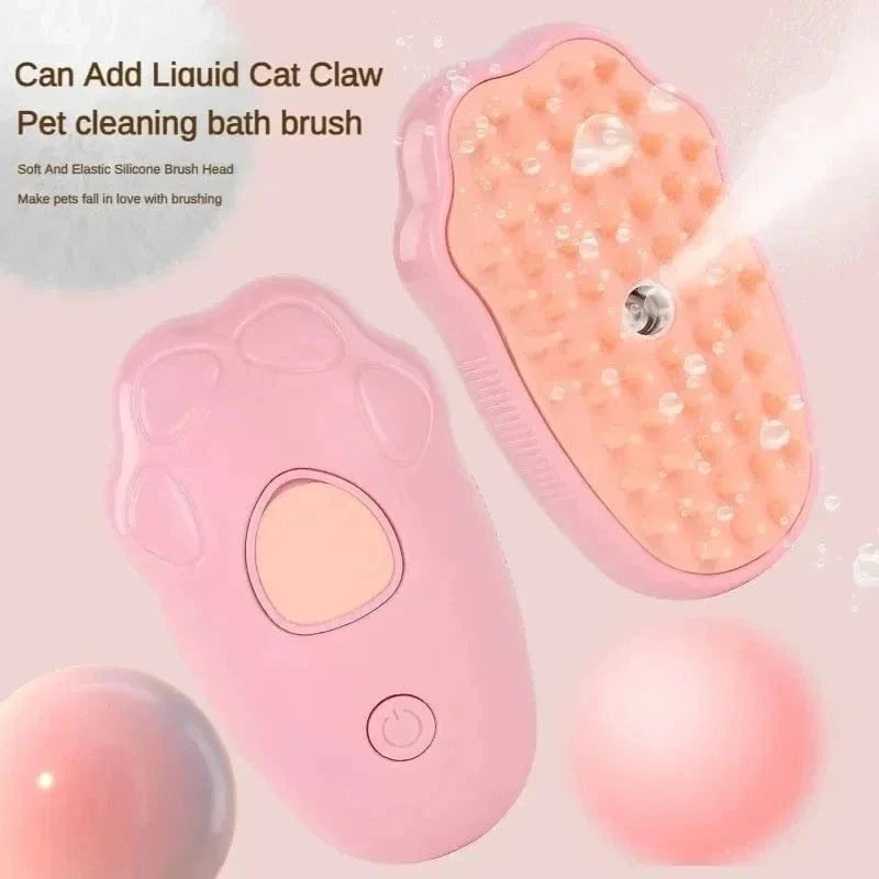 Snuffle Snouts pink 3 in 1 Cat Comb Brush Electric Spray Cat Steam Brush Spray Cat Hair Brushes for Massage Pet Float remover Cat Supplies