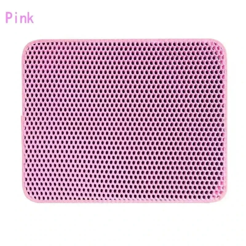 Snuffle Snouts Pink / 45X60cm Cat Litter Mat Double Layer Cat Litter Box Waterproof Mat Non-slip Sand Cat Foldable Pad Washable Mat Pet Clean Supplies