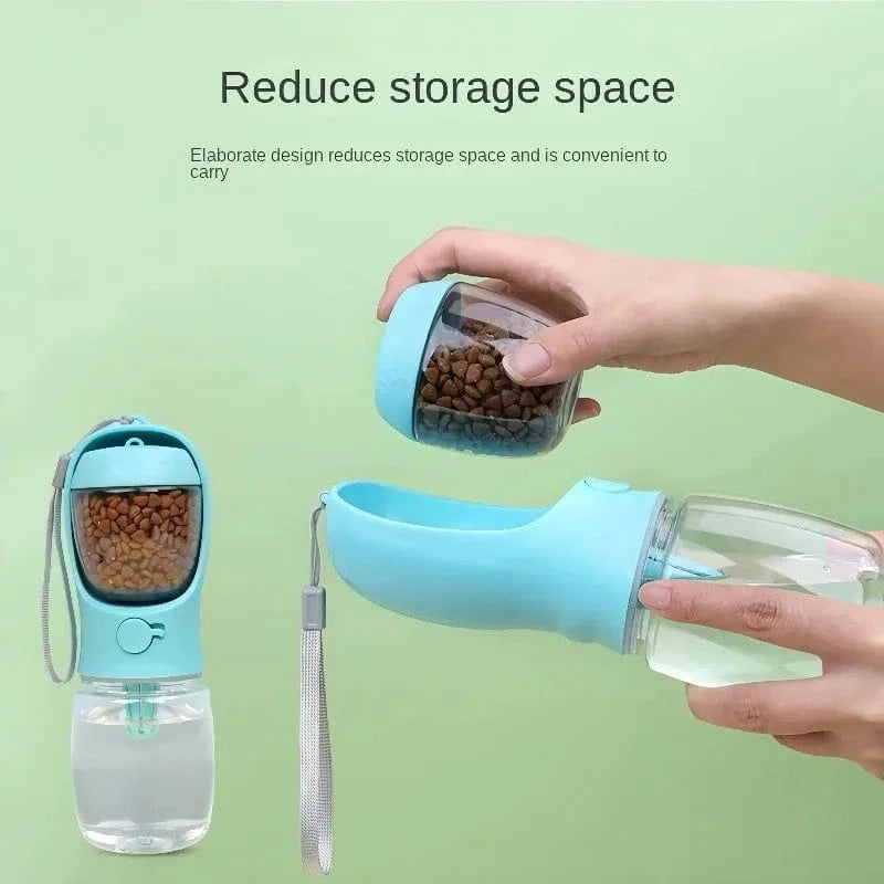 Snuffle Snouts Portable Dog Water Bottle with Storage Food and Water Container for Puppy Pets Dogs Feeder Bowl Outdoor Travel Pet Supplies