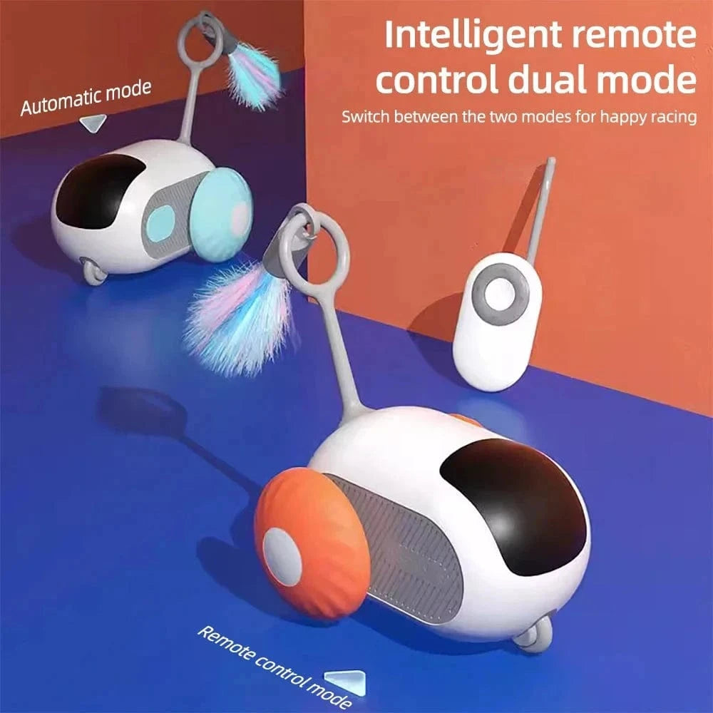 Snuffle Snouts Smart Cat Toy 2 Modes Automatic Moving Remote Controlled Toy Car for Cats Dogs Interactive Playing Kitten Training Pet Supplies