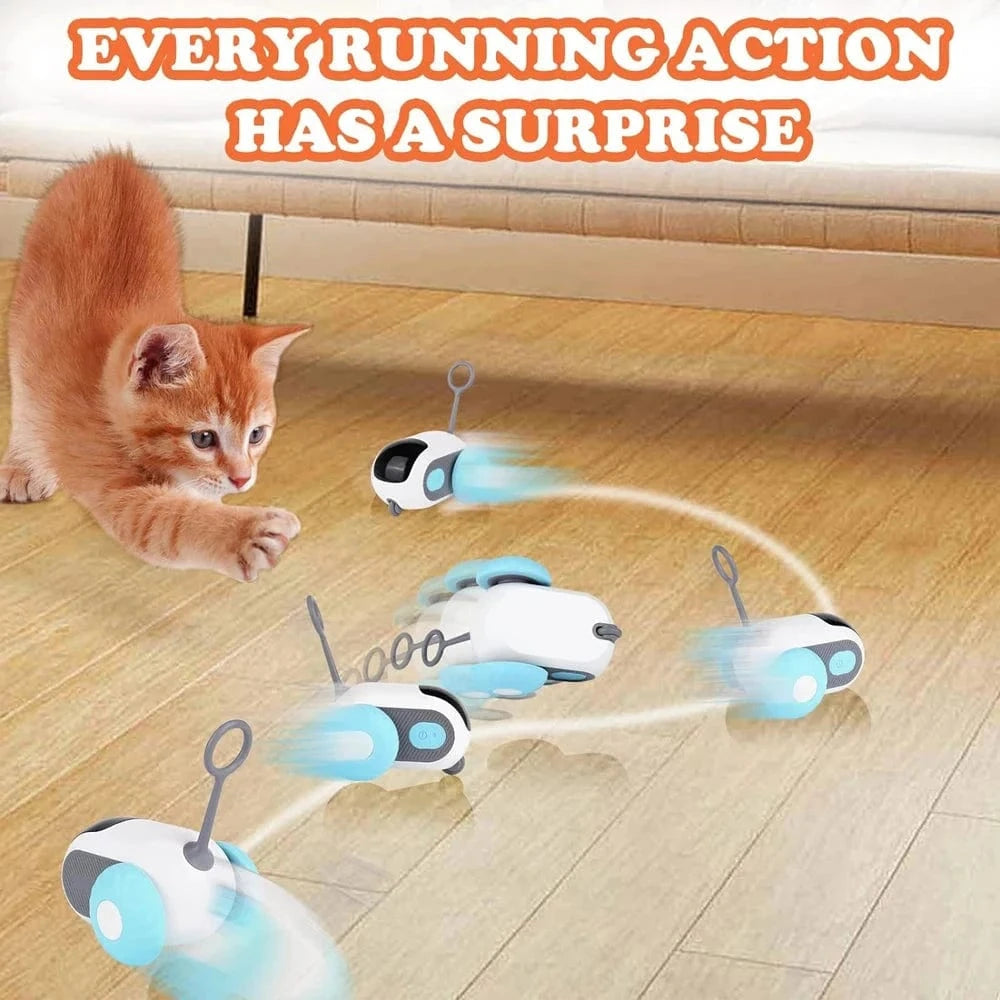 Snuffle Snouts Smart Cat Toy 2 Modes Automatic Moving Remote Controlled Toy Car for Cats Dogs Interactive Playing Kitten Training Pet Supplies