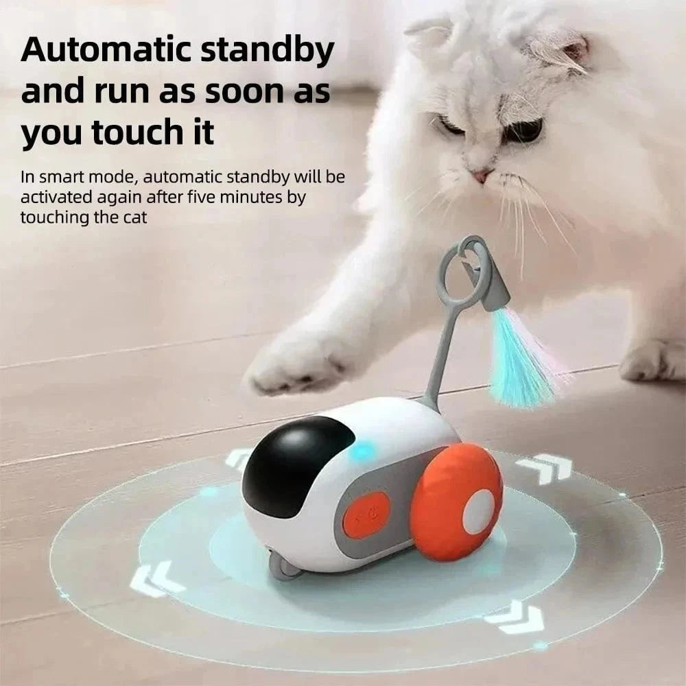 Snuffle Snouts Smart Cat Toy 2 Modes Automatic Moving Remote Controlled Toy Car for Cats Dogs Interactive Playing Kitten Training Pet Supplies